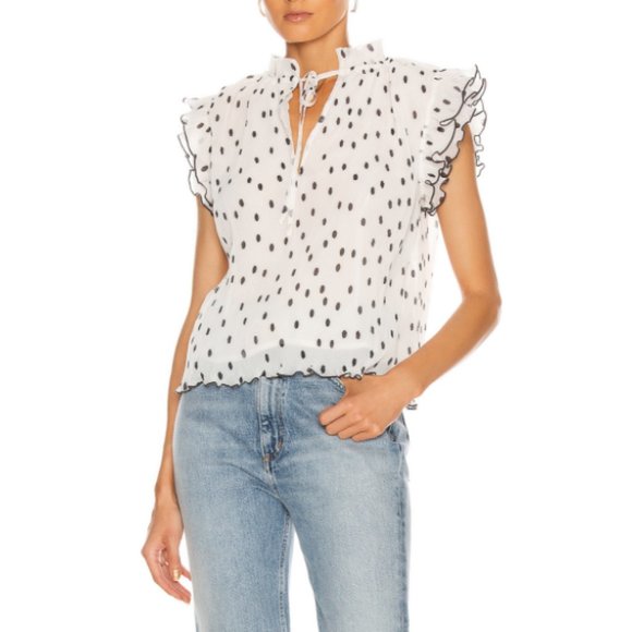 Ganni pleated Georgette top size 34(US2) - Picture 5 of 13